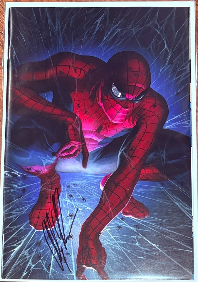 SDCC 2025 INCREÍBLE HOMBRE ARAÑA #1 VARIANTE VIRGEN ALEX ROSS FIRMADO/CON CERTIFICADO DE AUTENTICIDAD MCFARLANE Foto 1 de 1