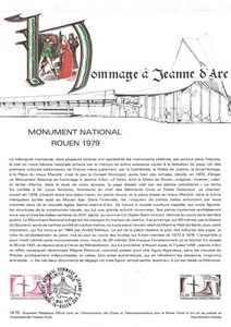 Document timbre 1er jour : HOMMAGE A JEANNE D'ARC , ROUEN - Picture 1 of 1