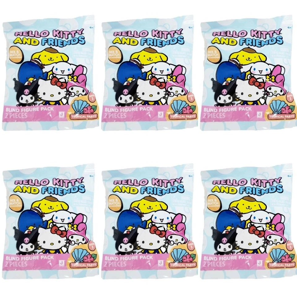 Hello Kitty + Friends Serie 3 Tropical Party: Lote de 6 Paquetes de Figuras Ciegas Foto 1 de 1