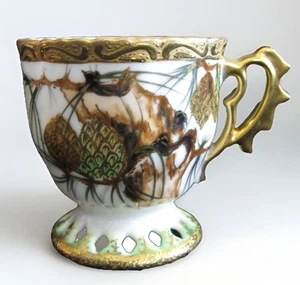 TAZA CHINA CHUBU tamaño Demitasse (sin platillo) borde dorado y mango ornamentado Japón - Imagen 1 de 11