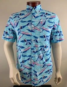 VINEYARD VINES Herren Jet Set Flugzeug Print Classic Fit Tucker Hemd Größe L - Bild 1 von 5