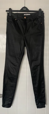 Next Black Skinny High Rise Faux Trousers Size 10R - Worn Once - Image 1 of 3