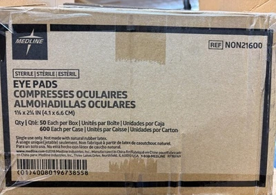 *Case of 600 Medline Protective Sterile Eye Pad 1.62"x2.62" Low Linting NON21600 - Image 1 of 2