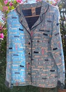 Nite Nite By Munki Munki Pajama Top Dachshunds Sweaters Dogs Bamboo Cotton Sz S - Picture 1 of 18