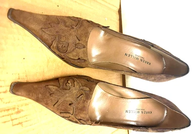KAREN MILLEN VERO CUOIO кожи аппликация туфли 37 6 1/2 женщин - Изображение 1 из 4