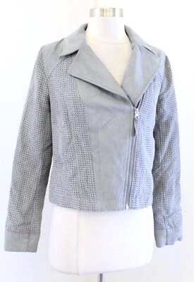 Hei Hei Anthropologie Gray Vegan Faux Suede Perforated Moto Jacket Size XS - Image 1 of 4