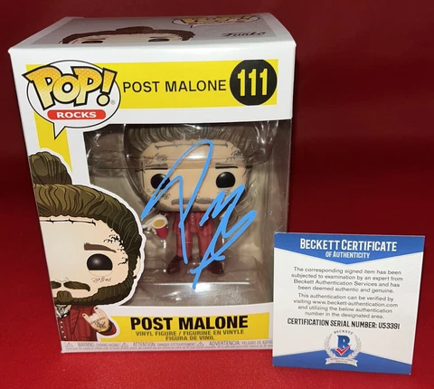 POST MALONE SIGNED FUNKO POP BAS BECKETT FUNKO POP ROCKS Cover