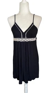 Y2K Vintage Linea Donatella Damen Cami Slip Babydoll Kleid Mini Schwarz Gr. S - Bild 1 von 17