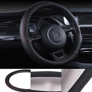 Auto Lenkradbezug Schwarz schoner Lenkradschutz Lenkradhülle Ø 37-38cm Schnüren - Bild 1 von 12