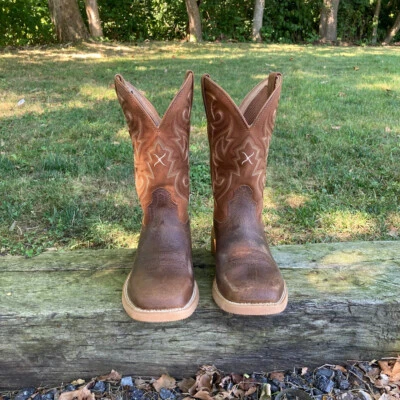 Twisted X Men's 11" Tech X Saddle & Rustic Orange Square Toe Boot MXTR005 - Image 1 of 4