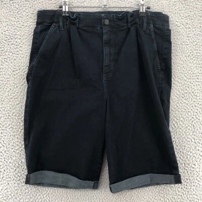 NYDJ Shorts Womens 12 Briella Paperbag Waist & Cuff Dark Wash Blue Cool Embrace - Image 1 of 4