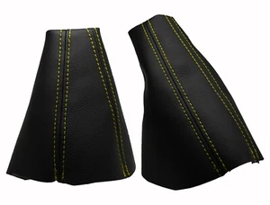 Gelb Faden Schaltsack und Handbremsmanschett Für HYUNDAI COUPE 1996-1999 - Picture 1 of 1