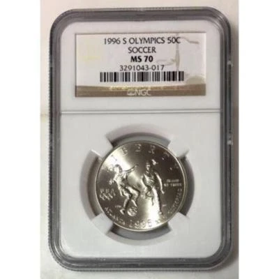 1996 S Olympics 50c Soccer NGC MS70  ***Rev. Tye's***  #301789 - Image 1 of 4