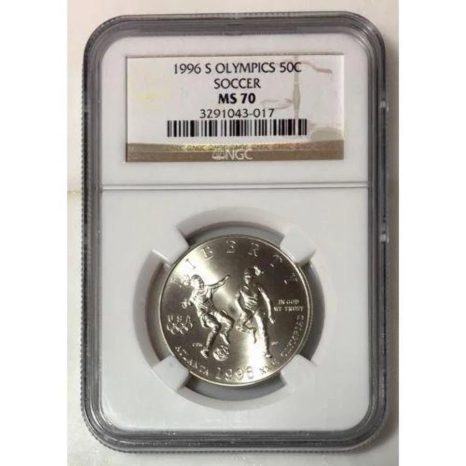 1996 S Olympics 50c Soccer NGC MS70  ***Rev. Tye's***  #301789 - Image 1 of 4