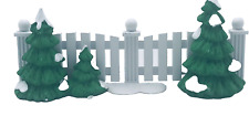 Department 56 Frosty Tree-Lined Picket Fence Snow Village 5207-8 Metal Accessory