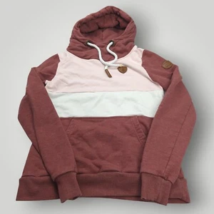 Sudadera pulóver a rayas rosa bayas con capucha pequeña en cascada Wanakome para mujer - Imagen 1 de 15