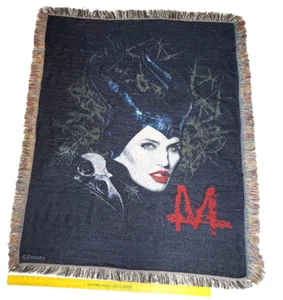 Disney Villains Maleficent Woven Tapestry Throw Blanket 48”X60” Angelina Jolie - Picture 1 of 8