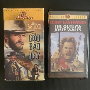 2- Clint Eastwood: The Good The Bad & the Ugly - The Outlaw Josey Wales VHS Tape - Picture 1 of 4