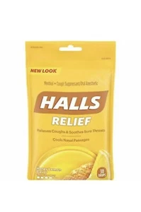 HALLS Relief Honey Lemon Flavor Cough Drops, 1 Bag (30 Total Drops) - Picture 1 of 2