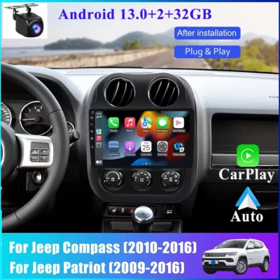 Carplay Radio Screen Stereo For Jeep Patriot Compass 2010-2016 10 inch Android - Image 1 of 4