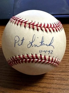 PAT LISTACH 2 SIGNED AUTOGRAPHED OAL BASEBALL! Brewers, Astros! 1992 ROY! - Picture 1 of 2