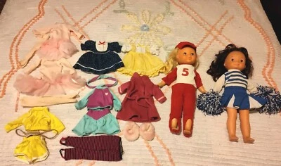 2 Fisher Price My Friend Dolls Clothes Lot Tutu's Cheerleading Baseball Robe - Image 1 of 4