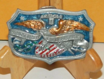 Great American Buckle Co. 1982 Artículo II "Derecho a poseer y portar armas libertad Foto 1 de 3