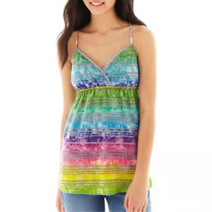 Self Esteem Sleeveless Print Striped Top Size S, M, L, XL New Msrp $32 - Picture 1 of 1