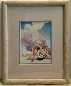 Gloria Ericsen's FRAMED Indian Pottery & flaming clouds Print Art collection - Picture 1 of 5