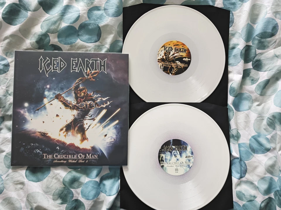 ICED EARTH THE CRUICBLE OF MAN SOMETHING WICKED PART 2 PURPLE IN WHITE LP NEW - Image 1 of 1