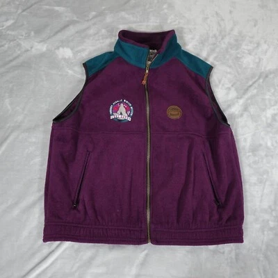 复古 90 年代 Ski Barn Fleece Polartec 毛衣背心女式 2XL 美国制造紫色 — 第 1/4 张图片
