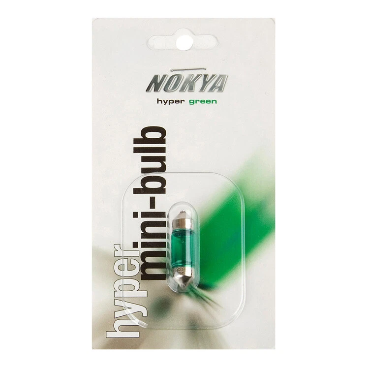 Nokya 10X31mm Festoon Halogen Bulb Green 10W R161 — 第 1/1 张图片