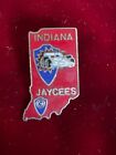 Indiana Jaycees State Outline Race Car Indy 500 Cloisonn Tie Lapel Pin 1.25