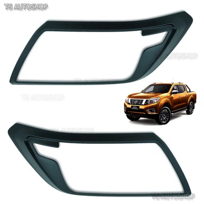 Matte Black Head Light Front Lamp Cover Fits Nissan Navara Np300 Ute 2015 2016 Foto 1 de 4