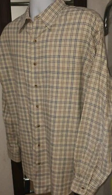 Подлинный Viyella 10% кашемир 90% хлопок в полоску длинным рукавом рубашка мужская XL - Изображение 1 из 4