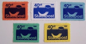 Stadspost Emmen 1988 - 5x Kleurproef Gestileerde posthoorn  - Picture 1 of 1