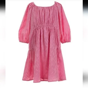 GB Girls 3/4 Sleeve Oversized Cinch Dress Pink XL (16) - Picture 1 of 9