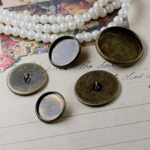 20 PIEZAS Botones Ajustes Redondos En Blanco Bronce Enriquecido 12mm #22715 Foto 1 de 1