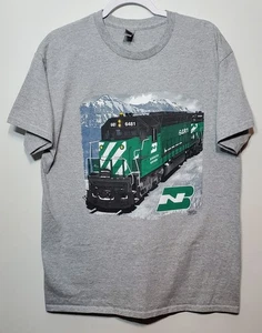 Camiseta Para Hombre Grande Burlington Northern Auténtica Gris Ferrocarril de Gildan - Imagen 1 de 7