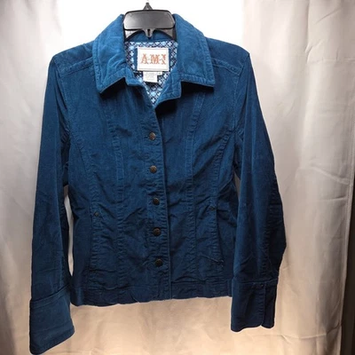 Chaqueta para mujer AMI verde azulado bolsillos talla mediana Foto 1 de 4