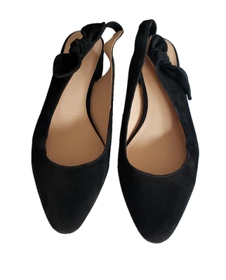 Zapatos de salón J.Crew de gamuza negros con lazo (40 mm) estilo #H8181 talla 8 Foto 1 de 4