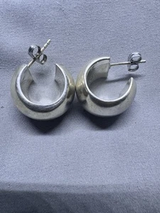 Sterling Silver Round Hoop Style Stud Earrings (38-20) - Picture 1 of 3