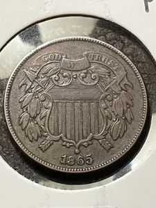 1865 TWO CENT PIECE Higher Grade - Picture 1 of 3