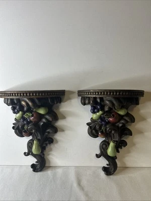 Juego de 2 apliques de pared vintage de resina con diseño de frutas Foto 1 de 4