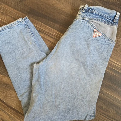 Vintage Guess Georges Marciano Sz 27 High Rise Mom Jeans 80/90s Light Distressed - Image 1 of 4