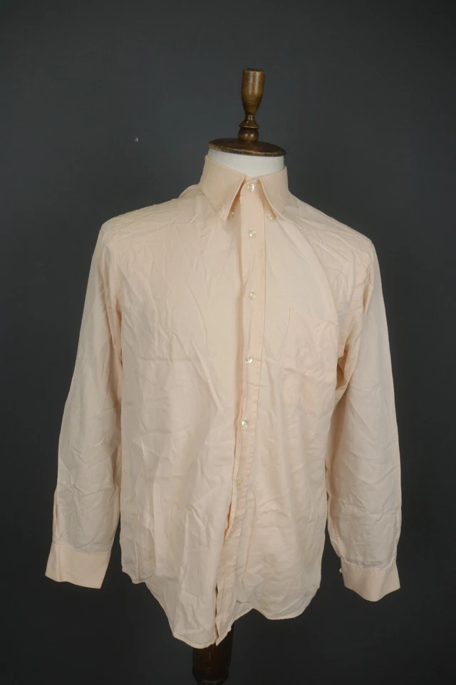Van Laack Terry Peach Cotton Long Sleeve Collared Button Up Dress Shirt Size 40 - Image 1 of 4