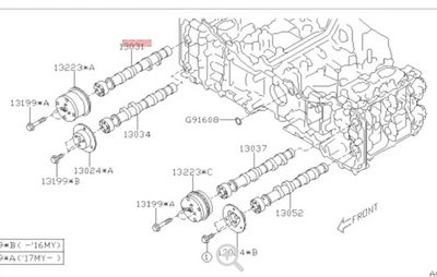 Eixo de comando de entrada lateral direita 2015-2019 Subaru Outback Legacy Forester 2.5L fabricante de equipamento original novo - Imagem 1 de 3