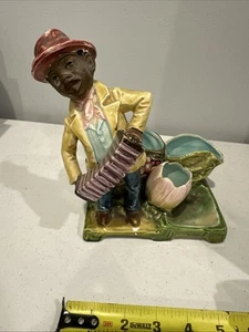 Antique Blackamoor Majolica Cigar Cigarette Match Striker Holder c1800's - Picture 1 of 6