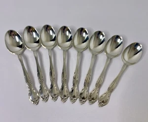 Oneida Community Silverplate "Affection" Oval Soup Spoons 6 7/8" Lot Of 8 - Picture 1 of 6