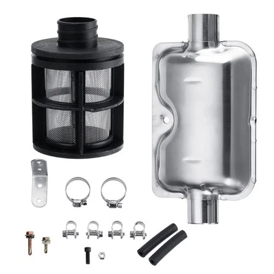 Exhaust Muffler Kit Stainless Muffler Noise Reduction Independent Support - Image 1 of 4